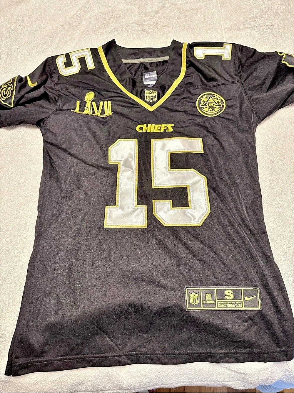 Nike Kansas City Chiefs Super Bowl LVII Jersey Black & Gold Small